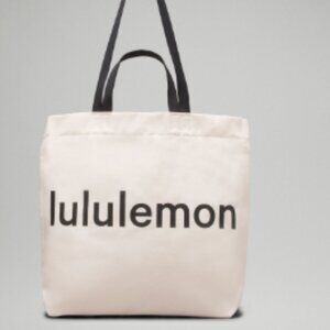 NWT LULULEMON Double-Handle Canvas Tote NAT/BLK ONE SIZE Natural/Black UNISEX